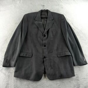 Blazer Suit Jacket Mens 48 Regular Gray 3 Button Notch Lapel Business Formal